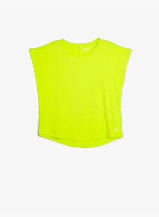 Crew Neck Bat Sleeve Basic Sport T-Shirt