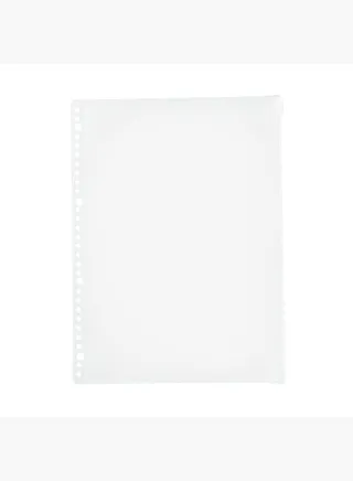 Eva Case with Zipper for Binder, 30 Holes, A4, Clear