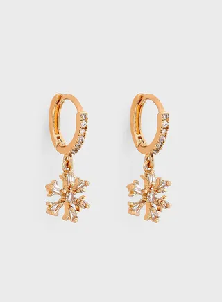 Diamante Floral Drop Earrings