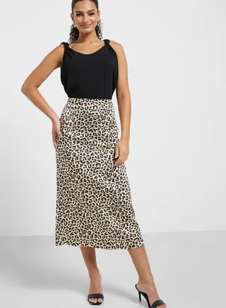 Printed High Waist Skirt