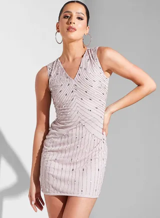 Hadia Ghaleb Embellished Mini Dress