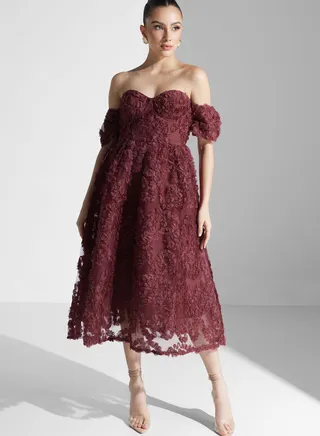 Sweetheart Neck Bardot Dress