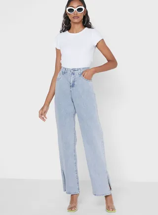 Slit Flared Jeans