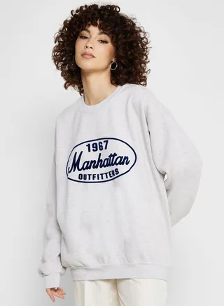 Crew Neck Printed Sweatshirt