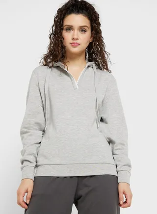 Drawstring Knitted Hoodie