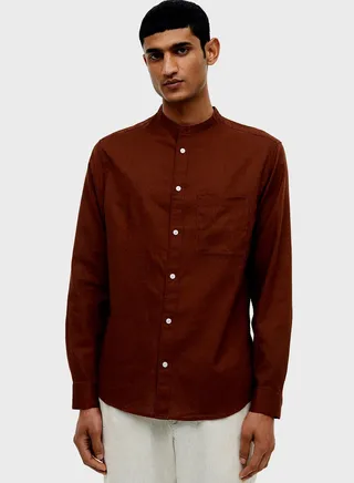 Grandad Collar Regular Fit Shirt