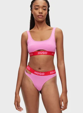 Cut Out Logo Band Bralette