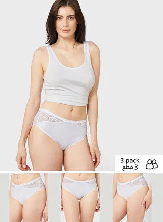 3 Pack Body Soft High Waisted Brazilian Knickers