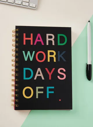 A5 Hardwork Days Off Notebook