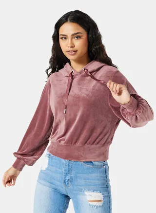 Velour Hoodie Brown