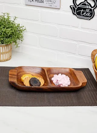 Kora Two Section Serving Dish With Handles