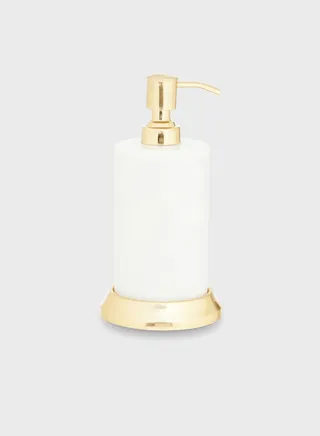 White Marble & Brass Soap Dispenser