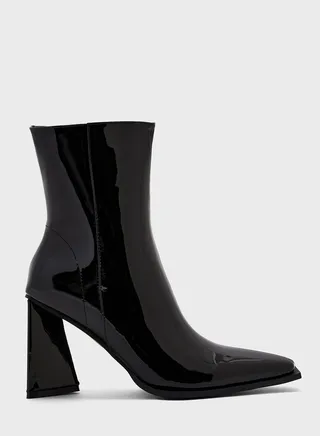 Sculptural Heel Ankle Boots