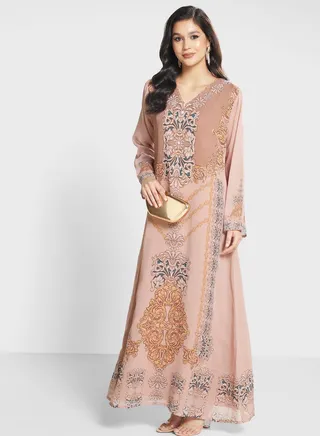 Floral Printed Jalabiya