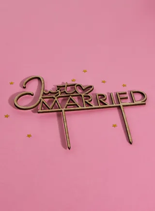 Cake Topper - Just Married - Wooden