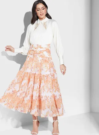 Tiered Printed Dress