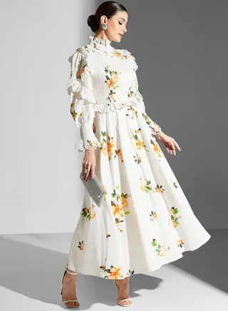 Floral Ruffle Detail Dress