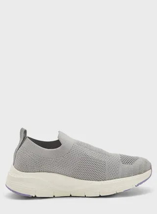 Texured Knit Chunky Sole Comfort Slip On