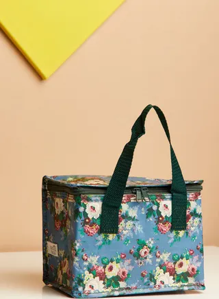 Delphine Blue Vintage Rose Lunch Bag