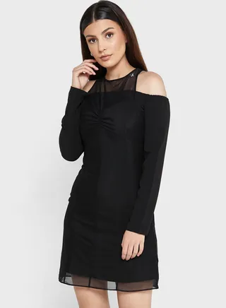 Mesh Insert Layered Dress