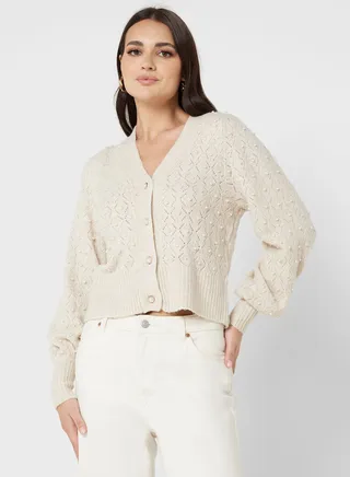 Embellished Button Detail Cardigan