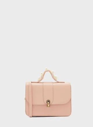 Pearl Handle Satchel Bag