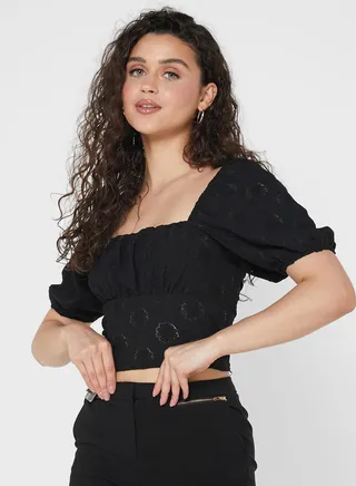 Square Neck Puff Sleeve Top