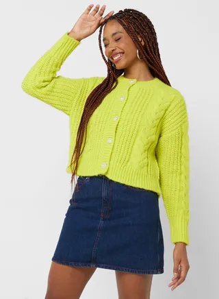 Puff Sleeve Knitted Cardigan