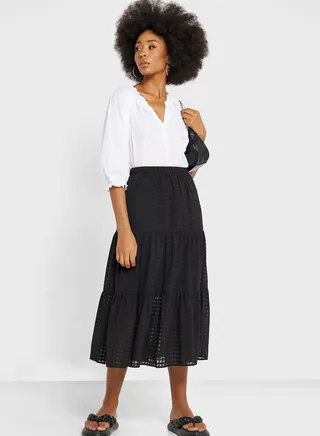 High Leg Ruffle Skirt