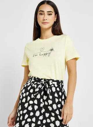 Round Neck Graphic T - Shirt