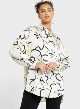 Printed Button Down Shirt