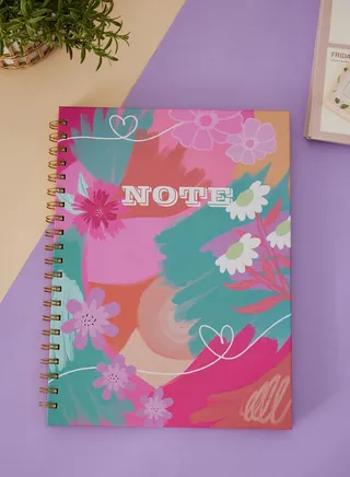 A4 Pink Abstract Notebook