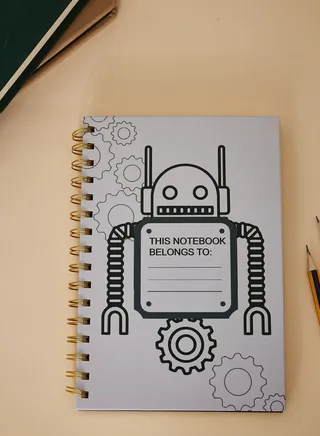 A5 Grey Robot Notebook