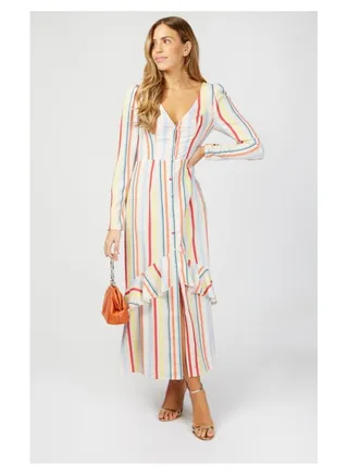 Little Mistress Multi Stripe Midaxi