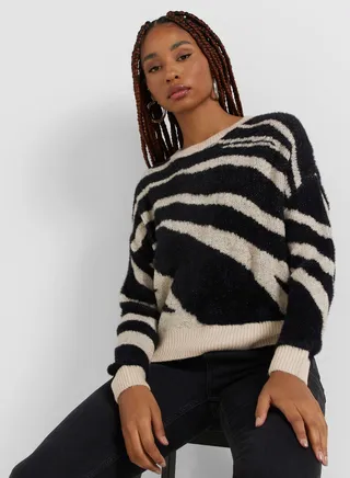 Crew Neck Printed Sweater