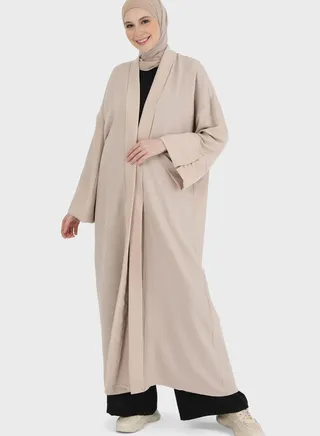 Button Detail Sleeve Abaya