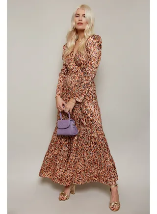 Little Mistress Floral Midi Wrap Dress