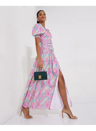 Little Mistress Multi Spot Gathered Maxi