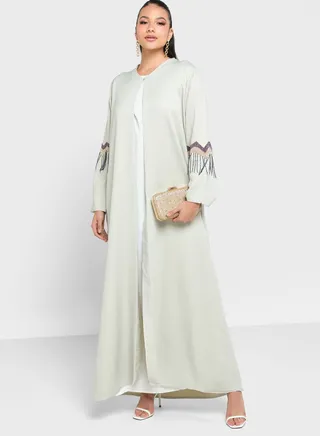 Embellished Fringe Detail Abaya