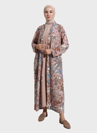 Floral Print Abaya Set
