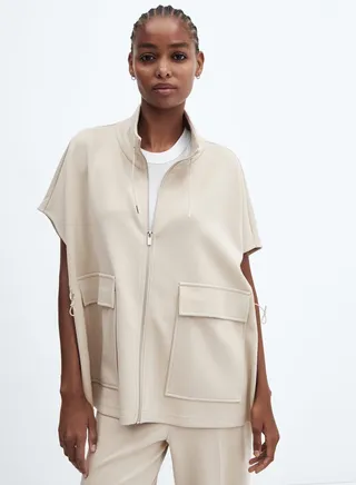 Zip Through Pocket Detail Jacket