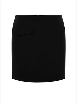 Black Pocket Detailed Woven Short Skirt