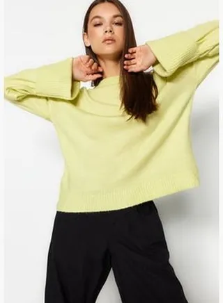 Mint Wide Fit Soft Textured Basic Knitwear Sweater TWOAW24KZ00656