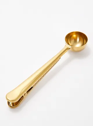 Gold Coffee Spoon with Sealing Clip