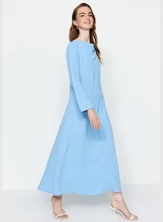 Light Blue Collared Aerobin Dress TCTSS23EB00277