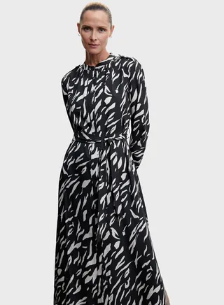 Printed Tie Detail Dress