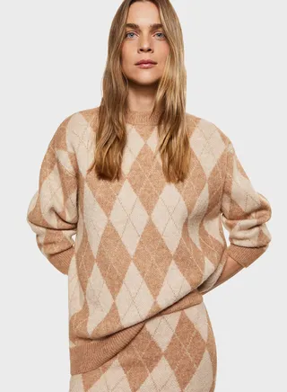 Checked Knitted Sweater