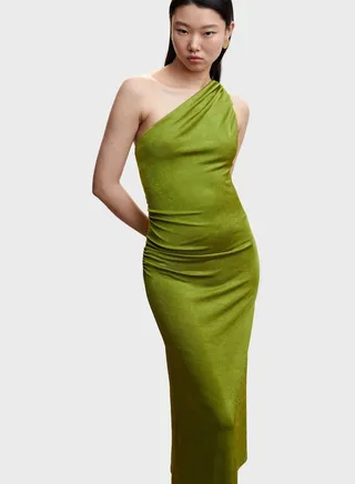One Shoulder Knitted Dress