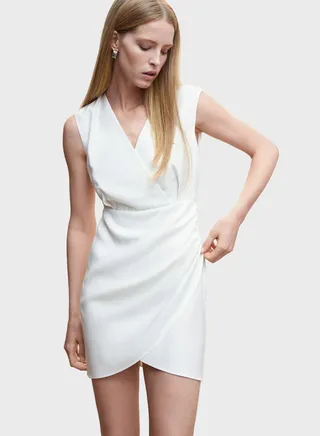 Surplice Neck Wrap Dress