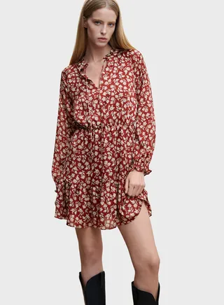 Floral Print Tie Detail Dress